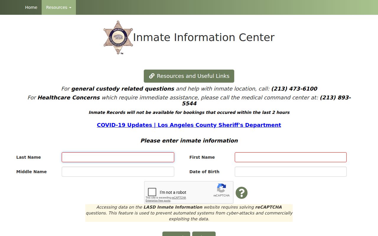 Azusa people search Los Angeles County inmate locator