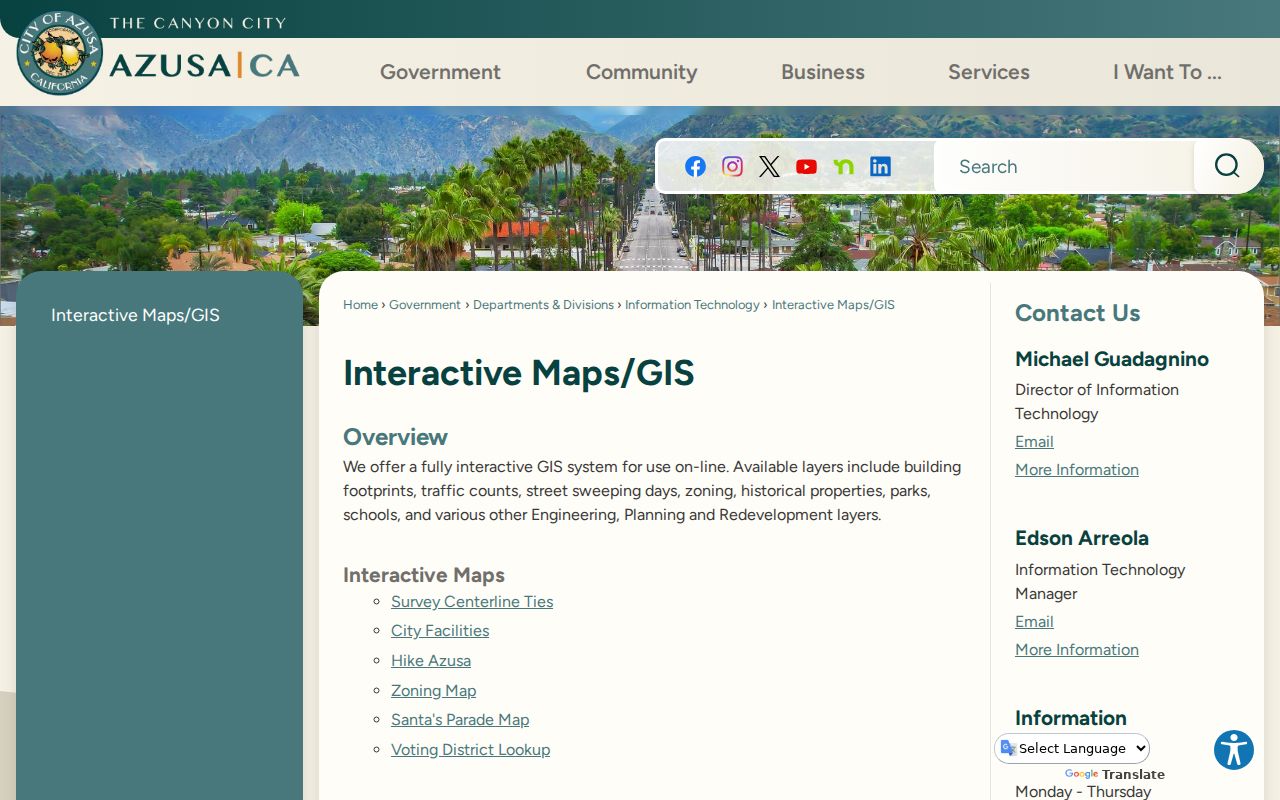 Azusa people search city GIS and interactive maps