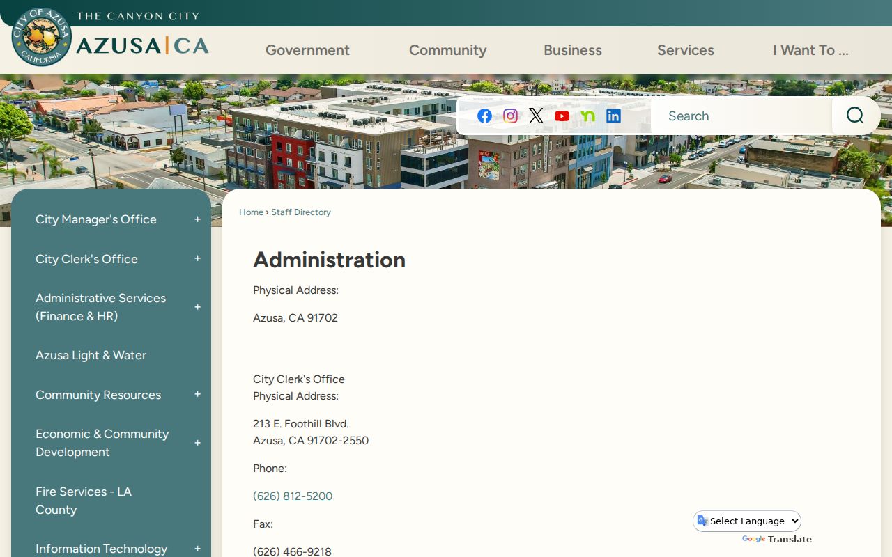 Azusa people directories administration entries